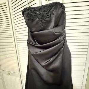 David’s Bridal Black Satin Gown